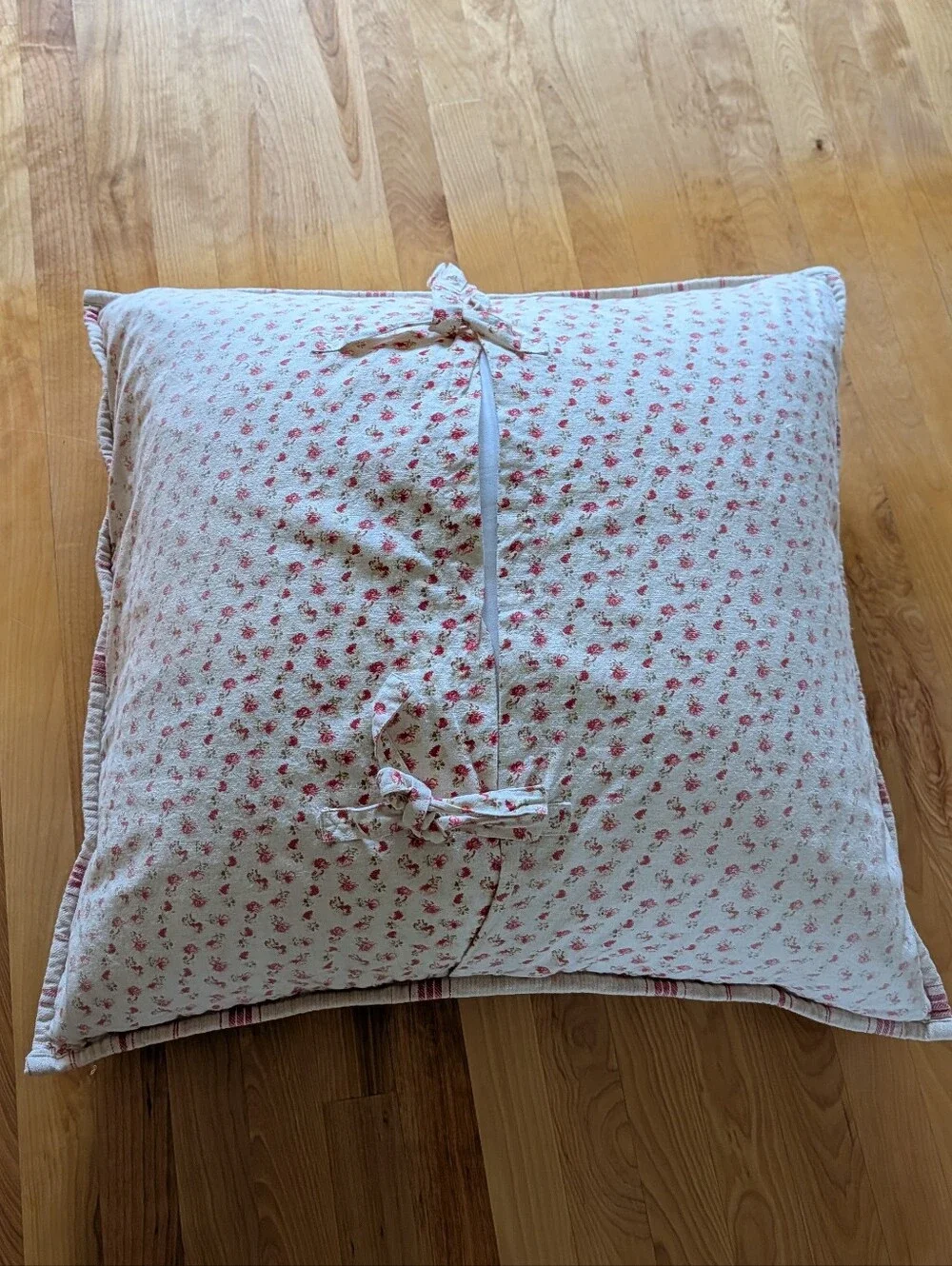 vintage POTTERY BARN linen blend striped Euro sham set